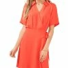 Vince Camuto Women's Split-Neck Collared Wrap Dress