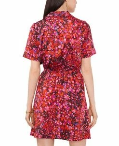 Vince Camuto Women's Floral-Print Collared V-Neck Wrap Dress -Anne Klein Sales Store 23441205 fpx