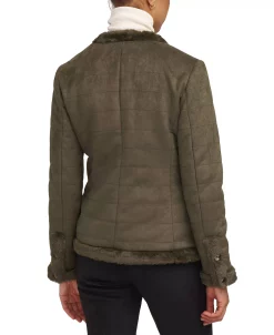 Anne Klein Women's Scuba Faux Suede Quilted Faux-Fur-Trim Jacket -Anne Klein Sales Store 23441505 fpx