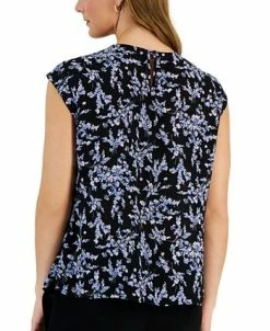 Kasper Women's Printed Pleat-Neck Sleeveless Top -Anne Klein Sales Store 23443254 fpx