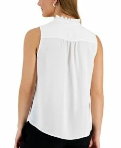 Kasper Women's Ruffle-Neck Button-Front Sleeveless Top -Anne Klein Sales Store 23443272 fpx