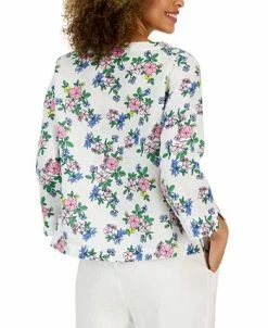 Charter Club Women's Linen Floral-Printed Top, Created For Macy's 5 Charter Club Women's Linen Floral-Printed Top, Created For Macy's -Anne Klein Sales Store 23481938 fpx