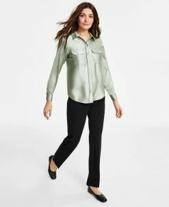 Alfani Women's Satin Collared Utility Blouse, Created For Macy's -Anne Klein Sales Store 23488855 fpx