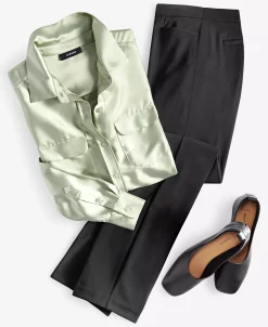 Alfani Women's Satin Collared Utility Blouse, Created For Macy's -Anne Klein Sales Store 23488858 fpx