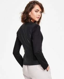 Alfani Faux Leather Trim Jacket, Created For Macy's -Anne Klein Sales Store 23489088 fpx