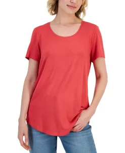 JM Collection Scoop-Neck T-Shirt, Created For Macy's