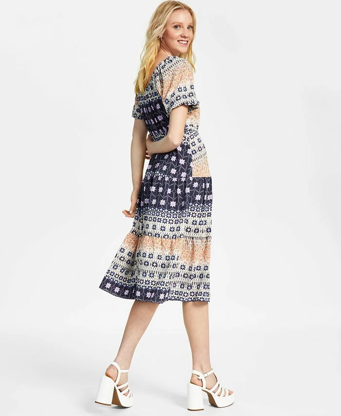 Black Tape Women's Printed Short-Sleeve Tiered Dress 4 Black Tape Women's Printed Short-Sleeve Tiered Dress - Image 4