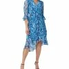 Adrianna Papell Floral-Print Wrap-Style Cocktail Dress