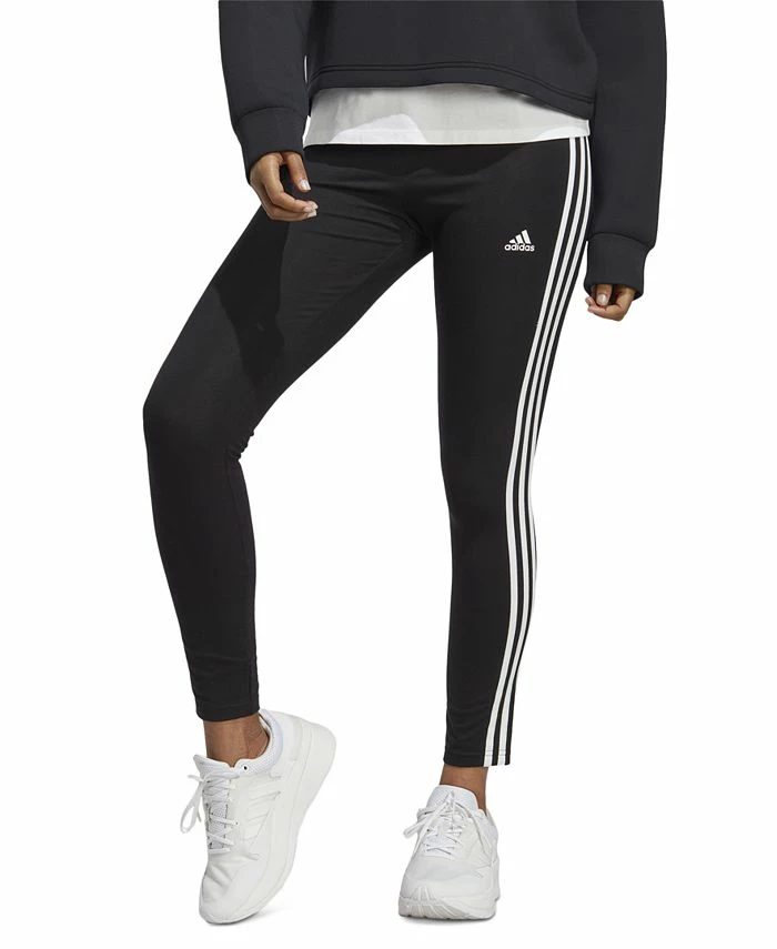 ADIDAS Women's Essentials High-Waist 3-Stripes Jersey Leggings 1 ADIDAS Women's Essentials High-Waist 3-Stripes Jersey Leggings