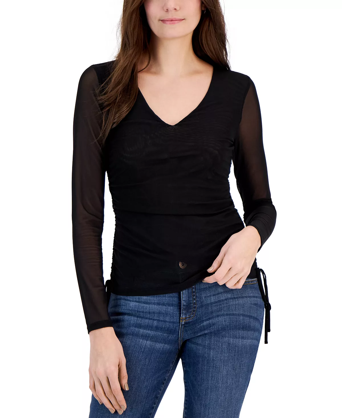 INC International Concepts Women's Printed Mesh Side-Tie Top, Created For Macy's 7 INC International Concepts Women's Printed Mesh Side-Tie Top, Created For Macy's - Image 7