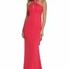 Vince Camuto Women's Embellished Scarf Halter Gown
