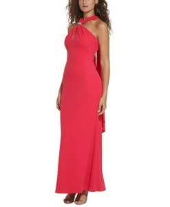 Vince Camuto Women's Embellished Scarf Halter Gown -Anne Klein Sales Store 23532432 fpx