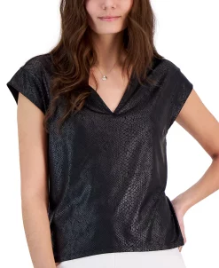 INC International Concepts Women's Snake-Print V-Neck Top, Created For Macy's -Anne Klein Sales Store 23532466 fpx