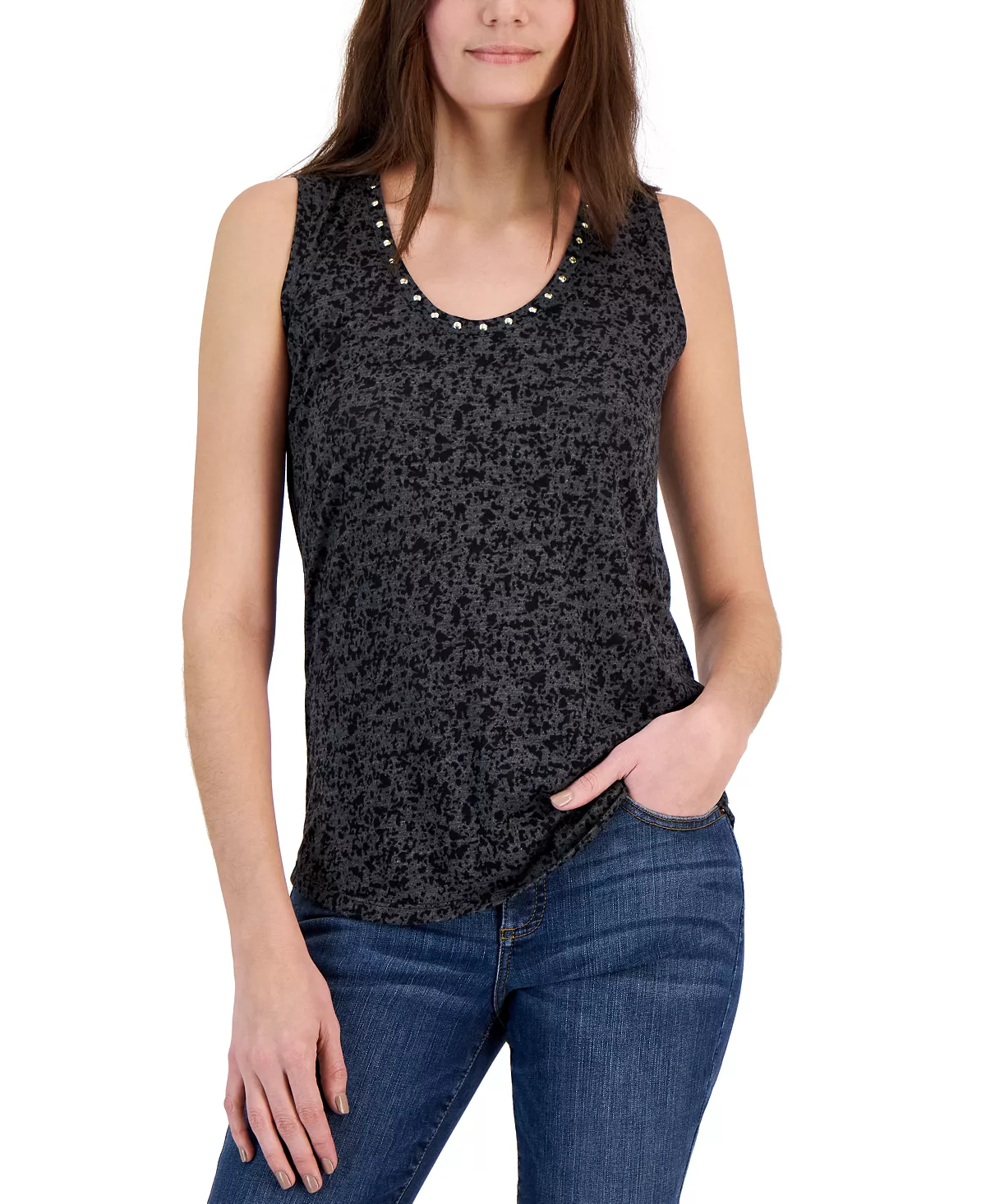 INC International Concepts Women's Embellished Scoop-Neck Tank Top, Created For Macy's 6 INC International Concepts Women's Embellished Scoop-Neck Tank Top, Created For Macy's - Image 6