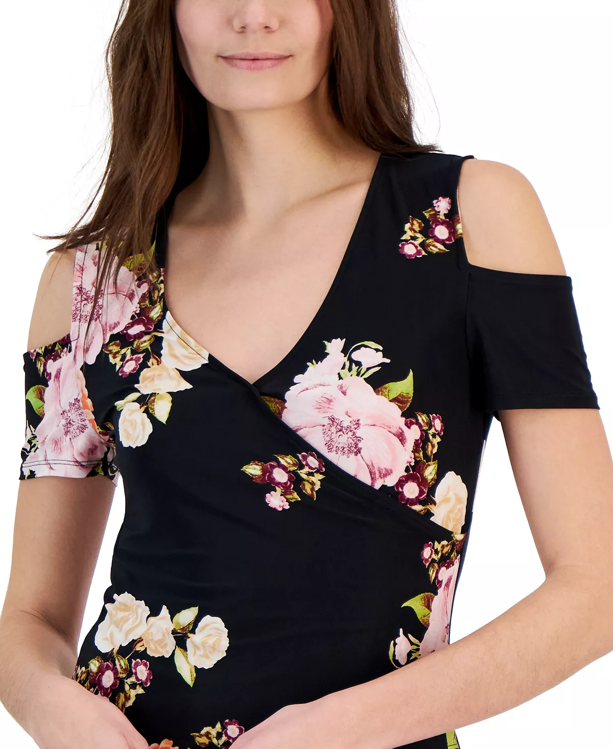 INC International Concepts Women's Cold-Shoulder V-Neck Top, Created For Macy's 5 INC International Concepts Women's Cold-Shoulder V-Neck Top, Created For Macy's - Image 5