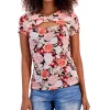INC International Concepts Women's Twist-Neck Mesh Top, Created For Macy's