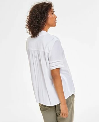 Style & Co Women's Pintuck Short-Sleeve Button-Front Shirt, Created For Macy's 2 Style & Co Women's Pintuck Short-Sleeve Button-Front Shirt, Created For Macy's - Image 2