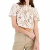 Anne Klein Women's Lace Ruffle-Neck Cropped-Hem Blouse