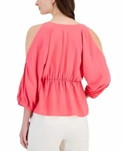 Anne Klein Women's Cold-Shoulder Peplum Top -Anne Klein Sales Store 23542129 fpx