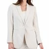 Anne Klein Women's Grid-Print Tech Stretch Single-Button Blazer