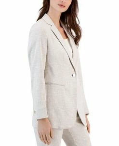 Anne Klein Women's Grid-Print Tech Stretch Single-Button Blazer 7 Anne Klein Women's Grid-Print Tech Stretch Single-Button Blazer -Anne Klein Sales Store 23542142 fpx