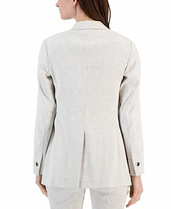 Anne Klein Women's Grid-Print Tech Stretch Single-Button Blazer 2 Anne Klein Women's Grid-Print Tech Stretch Single-Button Blazer - Image 2