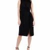 Anne Klein Women's Harmony Mock Neck Sleeveless Sheath Dress