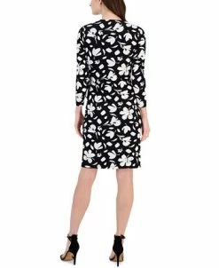 Anne Klein Women's Floral-Print Long-Sleeve Wrap Dress -Anne Klein Sales Store 23542224 fpx