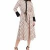 Anne Klein Women's Printed Drawstring Long-Sleeve Dress, Created For Macy's