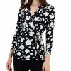 Anne Klein Women's Printed Faux-Wrap Top