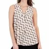 Anne Klein Women's Pleat-Front Printed Sleeveless Top, Created For Macy's