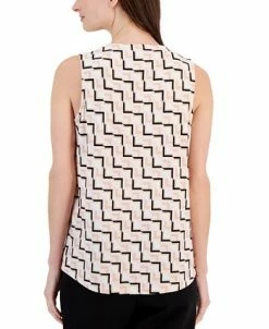 Anne Klein Women's Pleat-Front Printed Sleeveless Top, Created For Macy's -Anne Klein Sales Store 23542388 fpx