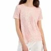 Anne Klein Women's Sequinned Mesh Short-Sleeve Banded T-Shirt