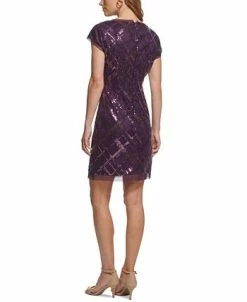 Vince Camuto Women's Sequin Cap-Sleeve Shift Dress -Anne Klein Sales Store 23546605 fpx