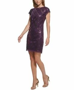 Vince Camuto Women's Sequin Cap-Sleeve Shift Dress -Anne Klein Sales Store 23546606 fpx