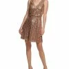 Vince Camuto Women's Sequin V-Neck Blouson Fit & Flare Dress