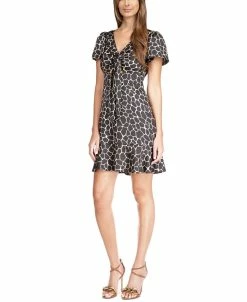 Michael Kors Women's Giraffe-Print Tie Cutout Dress