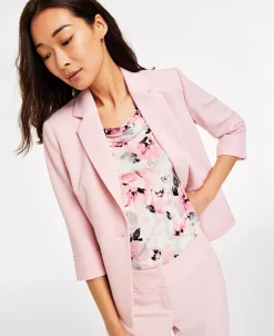 Kasper Women's Single-Button Notched Collar Rolled Sleeve Blazer -Anne Klein Sales Store 23560302 fpx