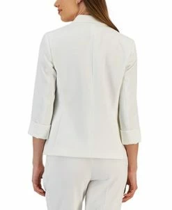 Kasper Women's 3/4-Sleeve Textured Button-Front Blazer -Anne Klein Sales Store 23561039 fpx