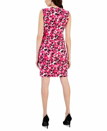 Kasper Women's Sleeveless Printed Faux-Wrap Sheath Dress 2 Kasper Women's Sleeveless Printed Faux-Wrap Sheath Dress - Image 2