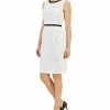 Kasper Women's Stretch Combo Contrast Trim Sheath Dress