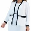 Kasper Plus Size Contrast-Frame Open-Front Blazer