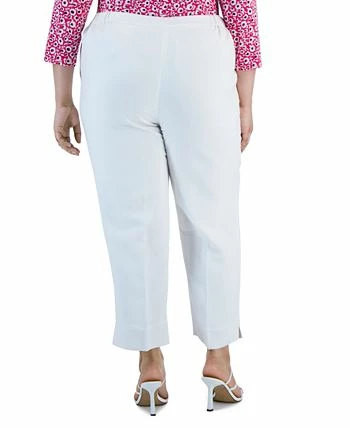 Kasper Plus Size Elastic-Back Slit-Hem Ankle Pants 2 Kasper Plus Size Elastic-Back Slit-Hem Ankle Pants - Image 2