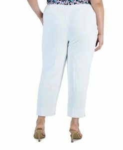Kasper Plus Size Elasticized-Waist Side-Slit Pique Pants -Anne Klein Sales Store 23566884 fpx