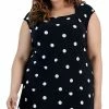 Kasper Plus Size Cowlneck Polka Dot-Print Shell Top