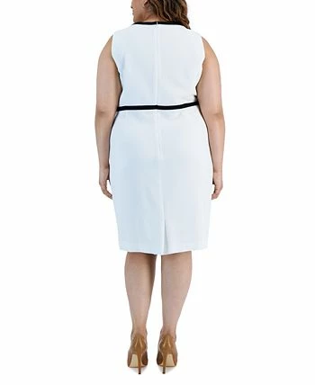 Kasper Plus Size Contrast-Trim Sleeveless Sheath Dress 2 Kasper Plus Size Contrast-Trim Sleeveless Sheath Dress - Image 2