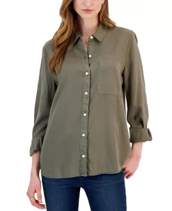 Style & Co Women's Button-Up Perfect Long-Sleeve Shirt, Created For Macy's -Anne Klein Sales Store 23567731 fpx