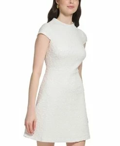 Vince Camuto Women's Boucle-Knit Cap-Sleeve Fit & Flare Dress -Anne Klein Sales Store 23567867 fpx