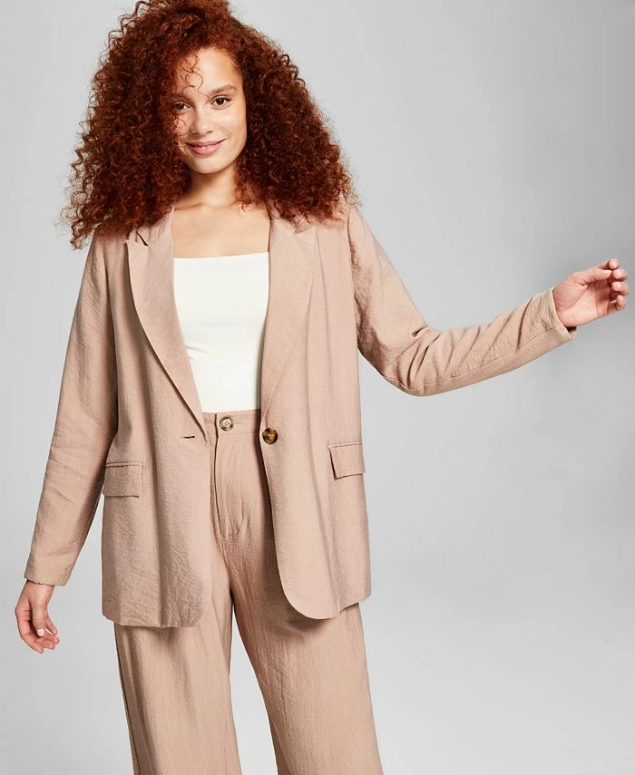 And Now This Women's One-Button Textured Oversized Blazer 1 And Now This Women's One-Button Textured Oversized Blazer