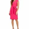 Kasper Women's Notched V-Neck Cap-Sleeve Belted Dress